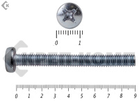 Винт полуцилиндрическая головка,цинк DIN7985 6х 90 Фасовка (90шт)