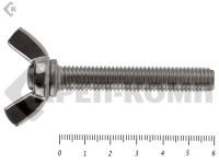 Винт-барашек, американский тип НЕРЖАВЕЙКА DIN 316 А2 10х60 (25 шт)