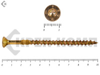 Саморезы Конструкционные, потай Torx, желтый цинк   6.0х100 мм (10 шт) 