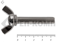 Винт-барашек, американский тип НЕРЖАВЕЙКА DIN 316 А2 10х45 (5 шт)