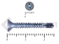 Саморез потай, цинк 4.2 х 25 сверло, DIN 7504P (100шт)