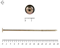 Саморезы с прессшайбой Torx, по дереву, желтый цинк   6.0х280 мм (100 шт)